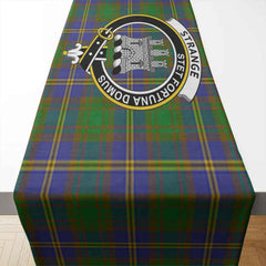 Clan Strange (or Strang) Tartan Crest Table Runner Cotton LF45 Strange (or Strang) Tartan Tartan Table Runner