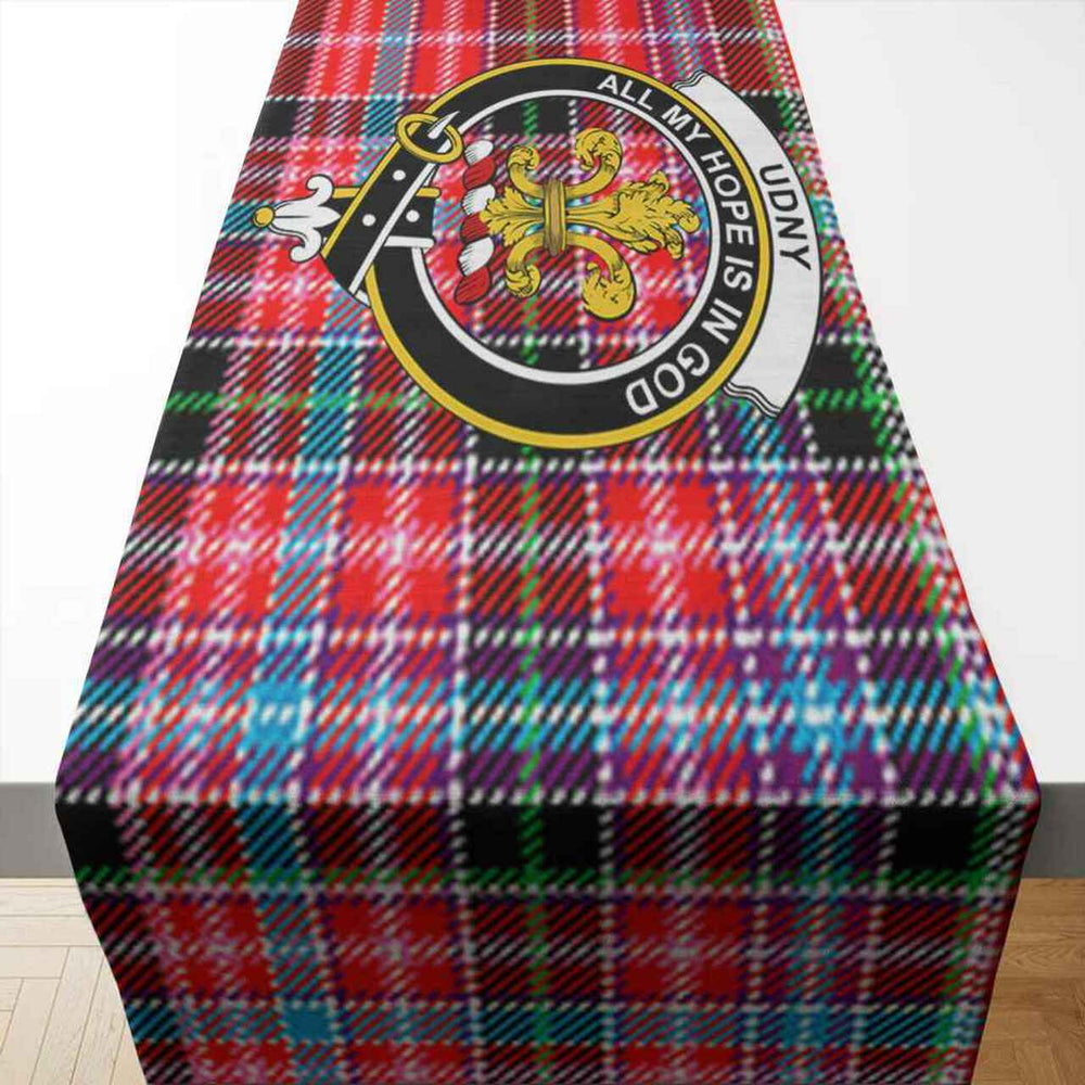 Clan Udny Tartan Crest Table Runner Cotton WX75 Udny Tartan Tartan Table Runner