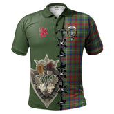 Clan Shaw Green Modern Tartan Polo Shirt - Lion Rampant And Celtic Thistle Style GV61 Shaw Green Modern Tartan Tartan Polo