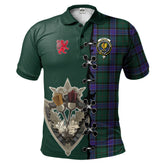 Clan Sinclair Hunting Modern Tartan Polo Shirt - Lion Rampant And Celtic Thistle Style KA38 Sinclair Hunting Modern Tartan Tartan Polo