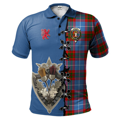 Clan Skirving Tartan Polo Shirt - Lion Rampant And Celtic Thistle Style XY17