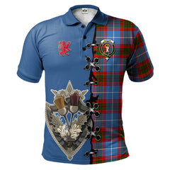 Clan Skirving Tartan Polo Shirt - Lion Rampant And Celtic Thistle Style XY17 Skirving Tartan Tartan Polo