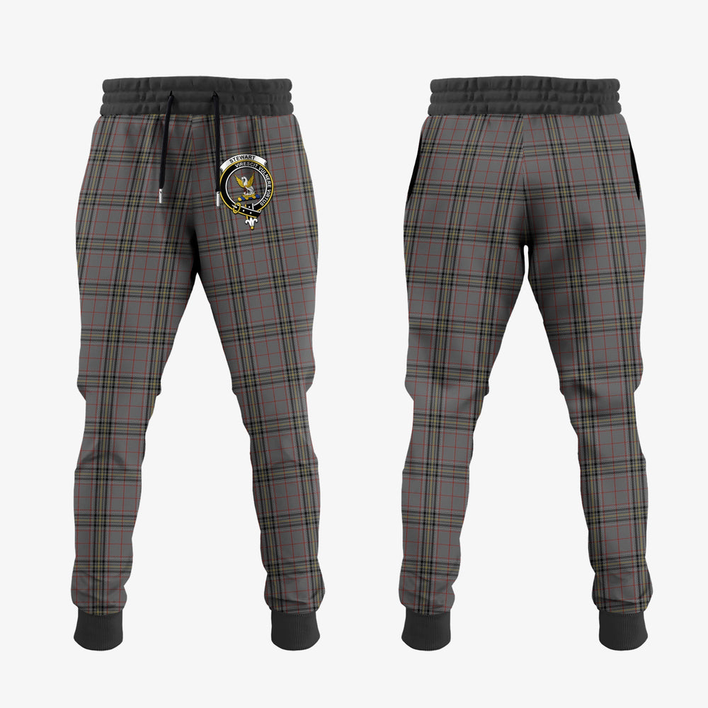 Clan Stewart Grey Tartan Crest Jogger Sweatpants PA76 Clan Stewart Tartan Today