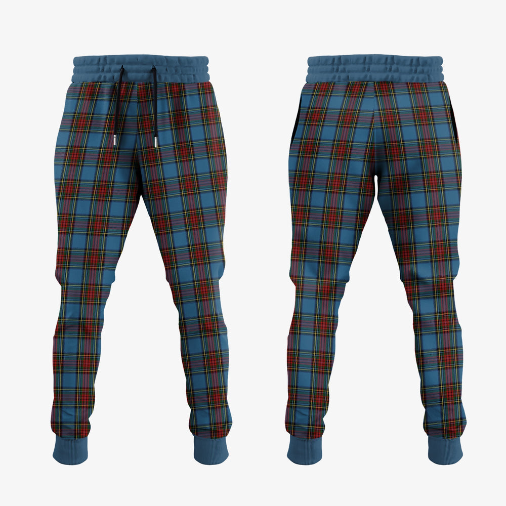 Clan Stewart Royal Blue Tartan Crest Jogger Sweatpants DS47 Clan Stewart Tartan Today