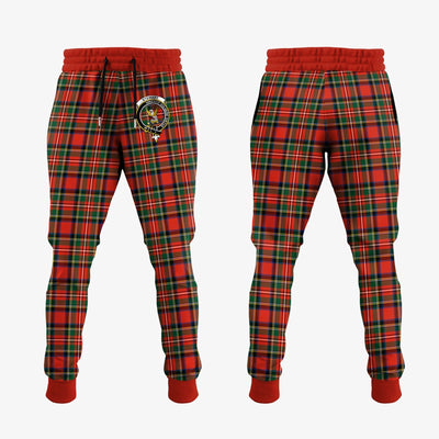 Clan Stewart Royal Modern Tartan Crest Jogger Sweatpants
