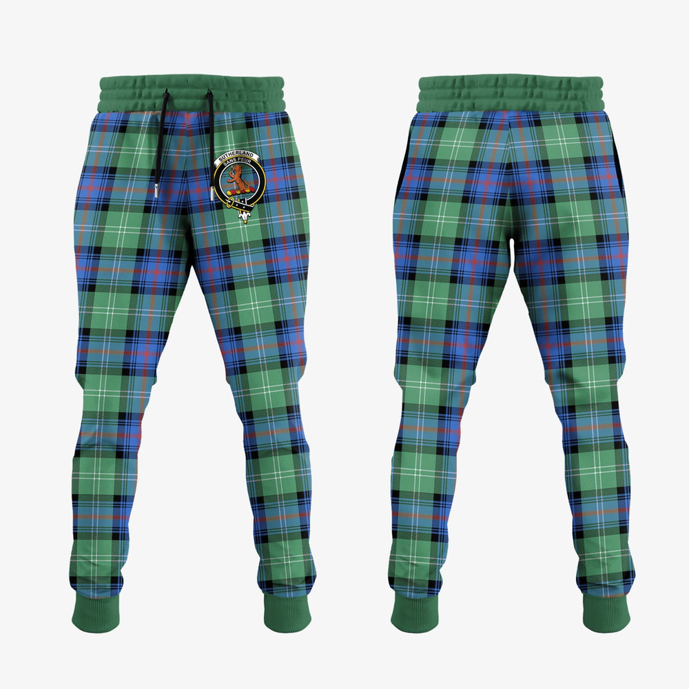 Clan Sutherland Ancient Tartan Crest Jogger Sweatpants VZ24 Clan Sutherland Tartan Today