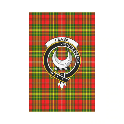 Clan Leask Tartan Crest Garden Flag