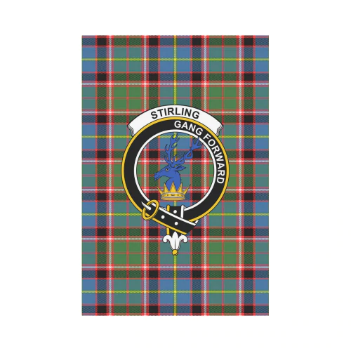 Clan Stirling (Of Cadder-Present Chief) Tartan Crest Garden Flag EM74 Clan Stirling Tartan Today