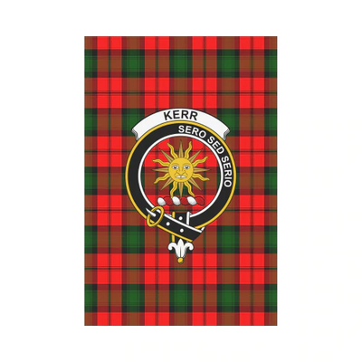 Clan Kerr Modern Tartan Crest Garden Flag
