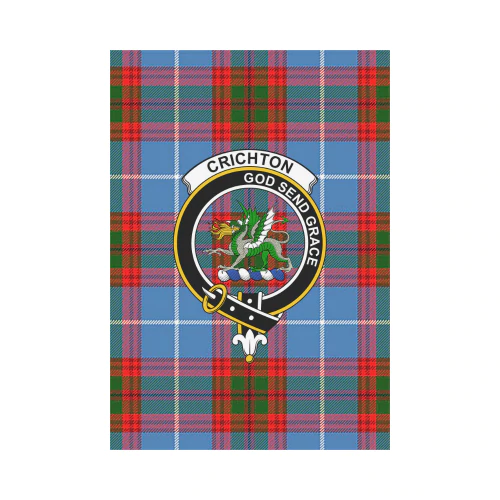 Clan Crichton District Tartan Crest Garden Flag