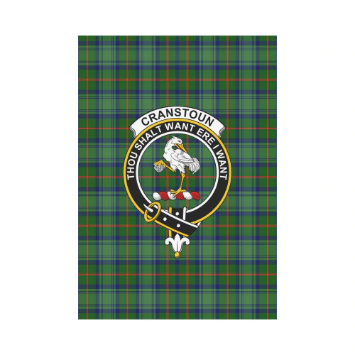 Clan Cranston Modern Tartan Crest Garden Flag UR11 Clan Hall Tartan Today