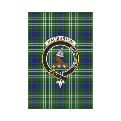 Clan Haliburton Glen Tartan Crest Garden Flag