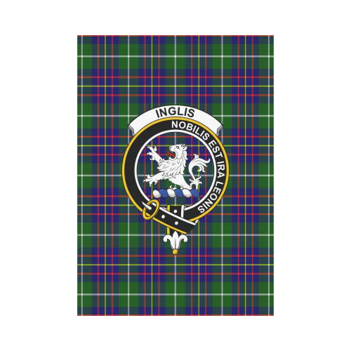 Clan Inglis Modern Tartan Crest Garden Flag IL65 Clan Inglis Tartan Today