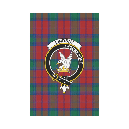 Clan Lindsay Modern Tartan Crest Garden Flag