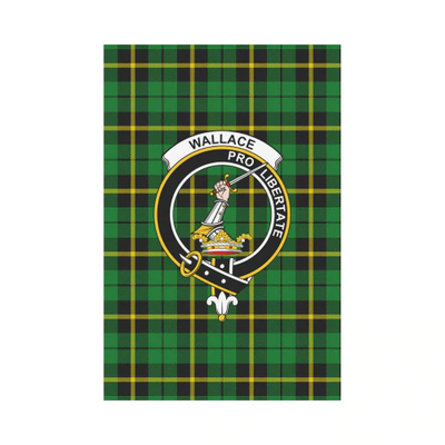 Clan Wallace Hunting - Green Tartan Crest Garden Flag