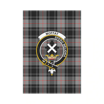 Clan Moffat Modern Tartan Crest Garden Flag