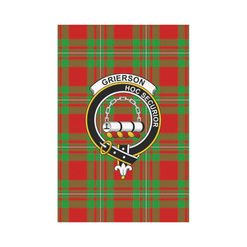 Clan Grierson Tartan Crest Garden Flag