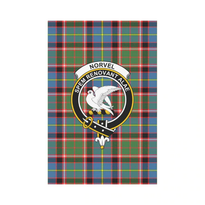 Clan Norvel Tartan Crest Garden Flag