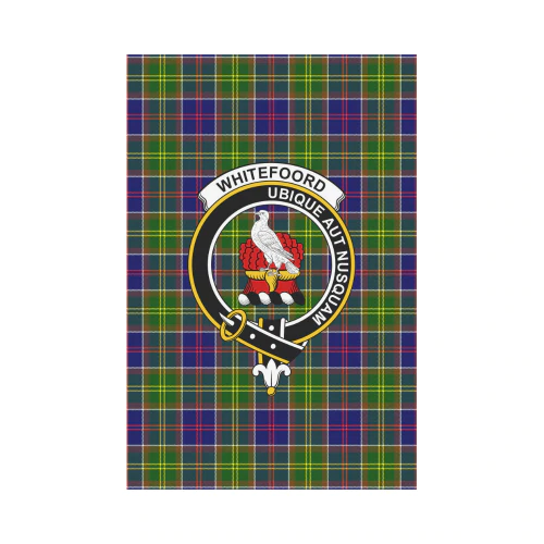 Clan Whitefoord Modern Modern Tartan Crest Garden Flag