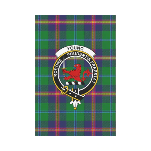 Clan Young Modern Tartan Crest Garden Flag TR25 Clan Young Tartan Today
