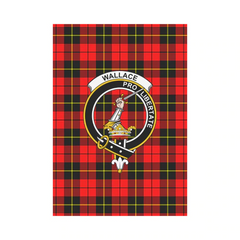 Clan Wallace Hunting - Red Tartan Crest Garden Flag PH16 Clan Wallace Tartan Today