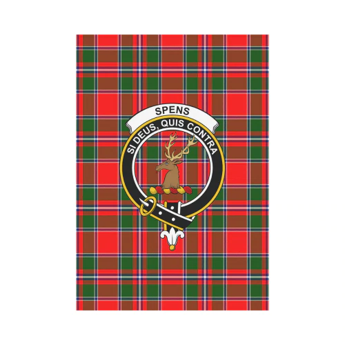 Clan Spens Modern Tartan Crest Garden Flag II17 Clan Spens Tartan Today