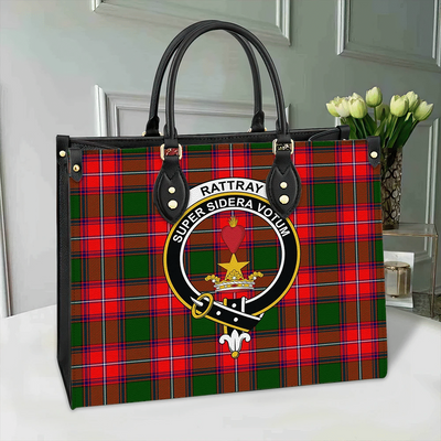 Clan Rattray Modern Tartan Crest Leather Bag