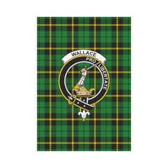 Clan Wallace Hunting - Green Tartan Crest Garden Flag BE23 Clan Wallace Tartan Today