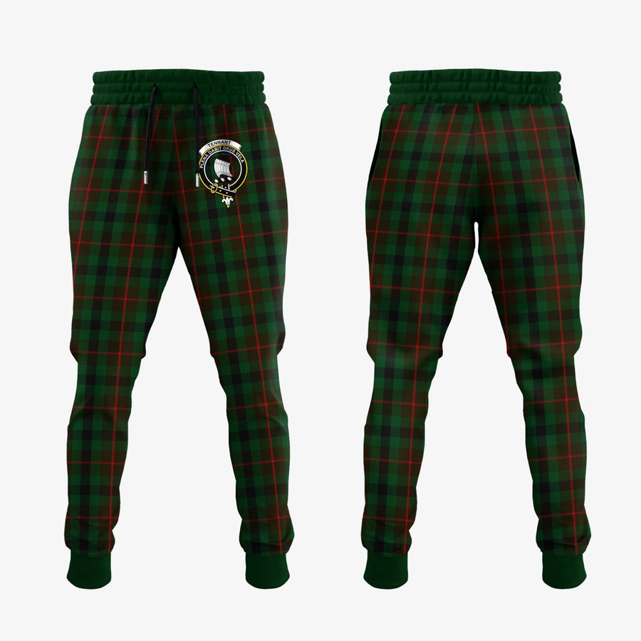 Clan Tennant Tartan Crest Jogger Sweatpants