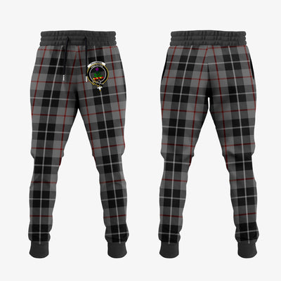 Clan Thompson Grey Tartan Crest Jogger Sweatpants
