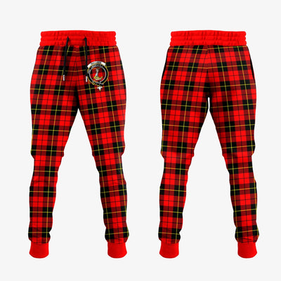 Clan Wallace Hunting Red Tartan Crest Jogger Sweatpants