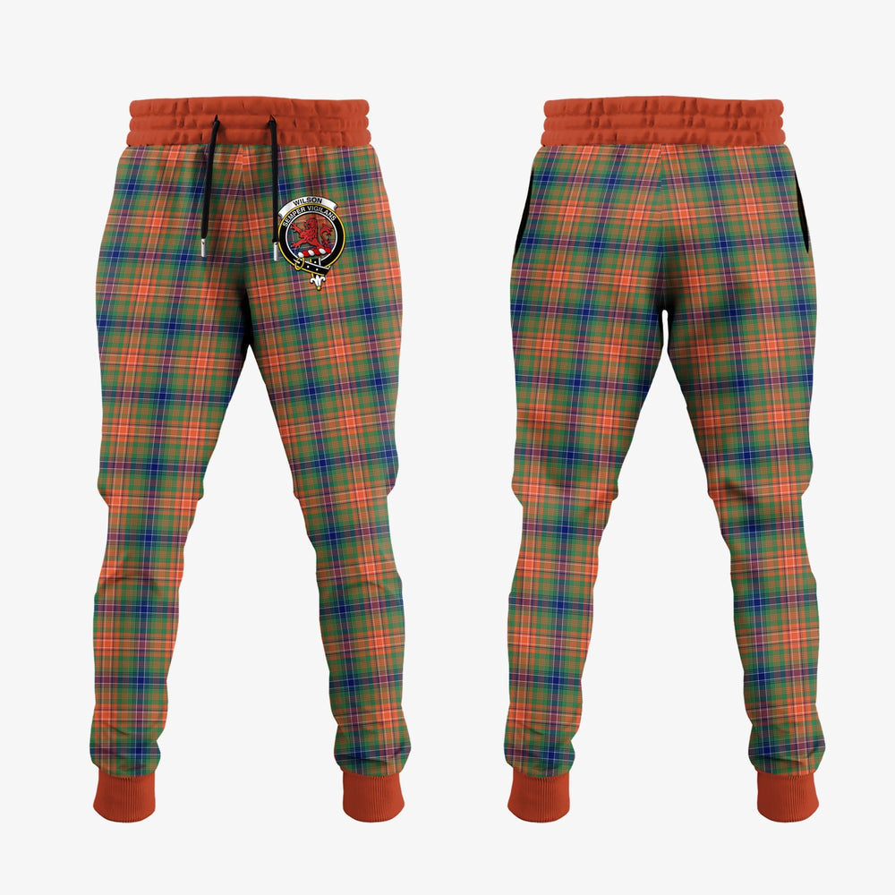 Clan Wilson Ancient Tartan Crest Jogger Sweatpants PT36 Clan Wilson Tartan Today