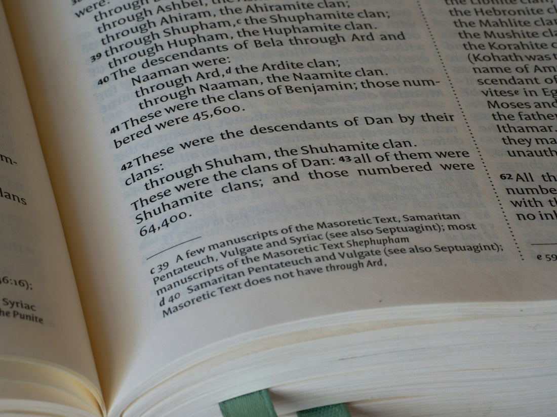 A close-up of printed text on a page of a book
