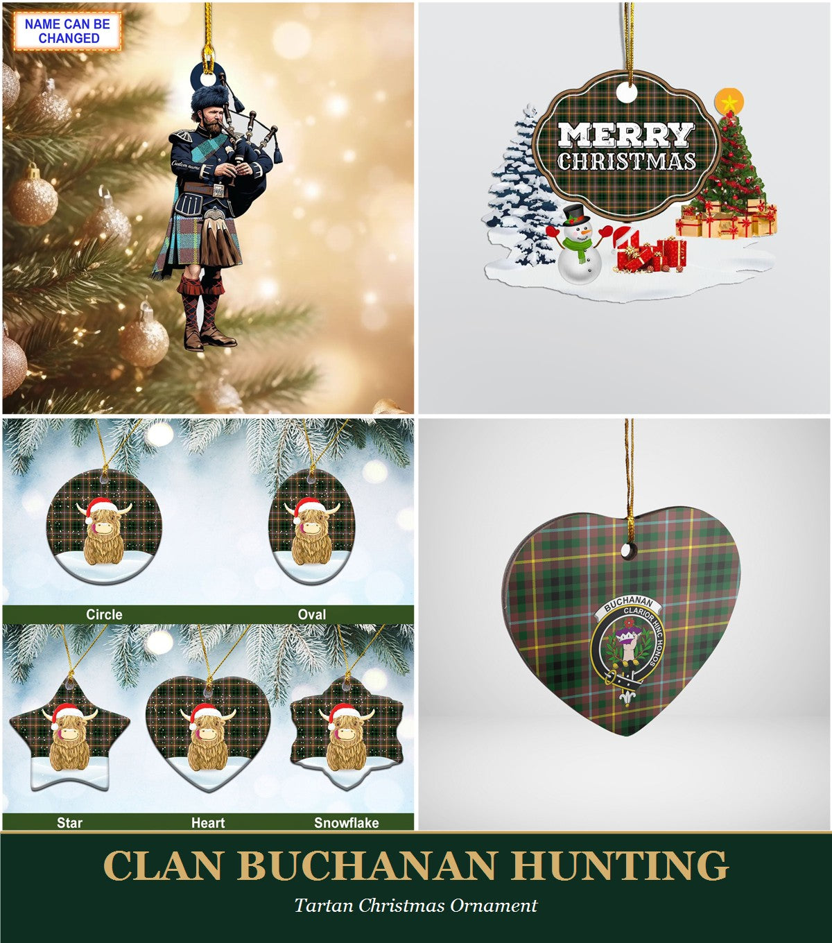 Clan Buchanan Hunting Tartan Christmas Ornament