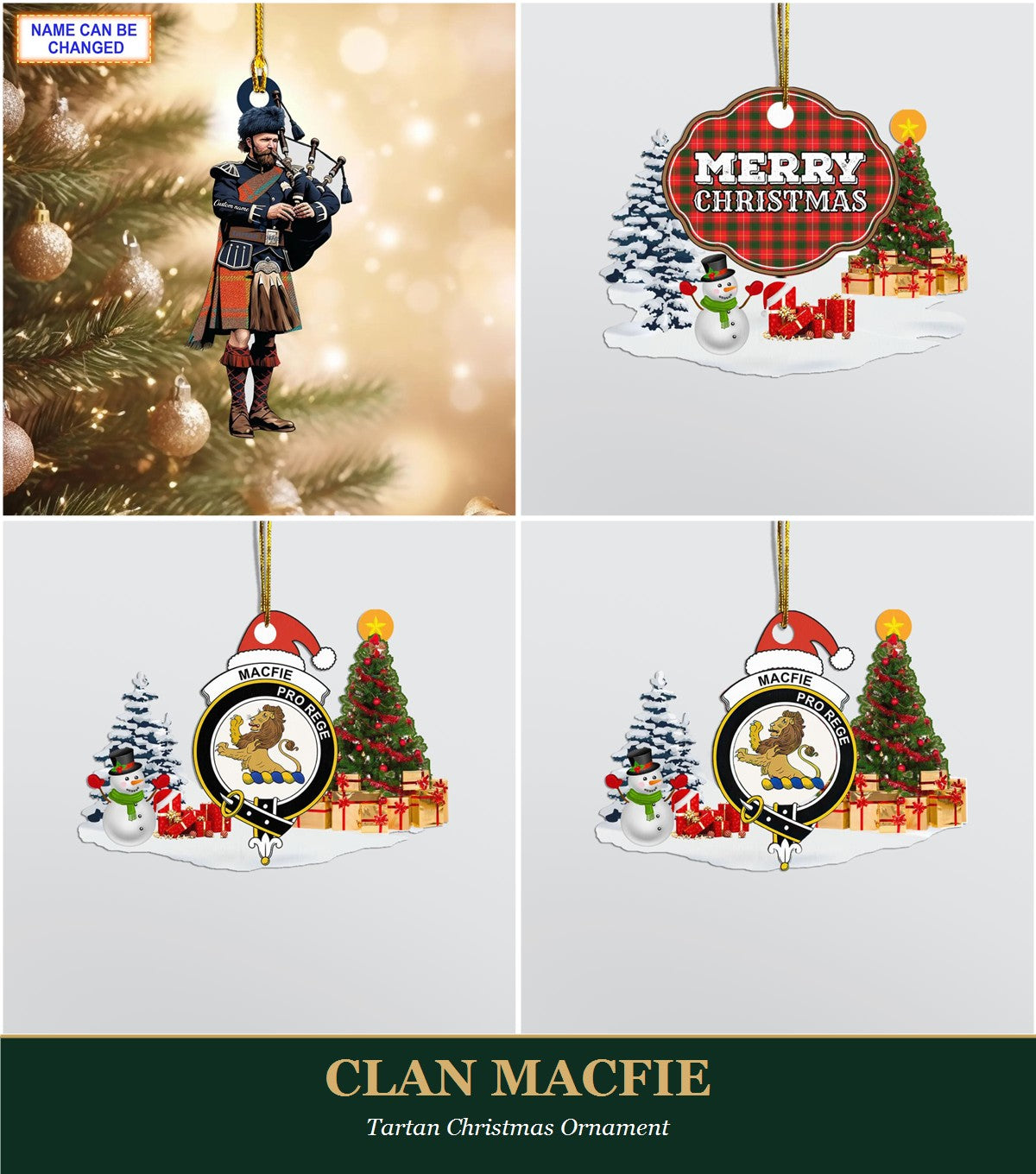 Clan MacFie Tartan Christmas Ornament