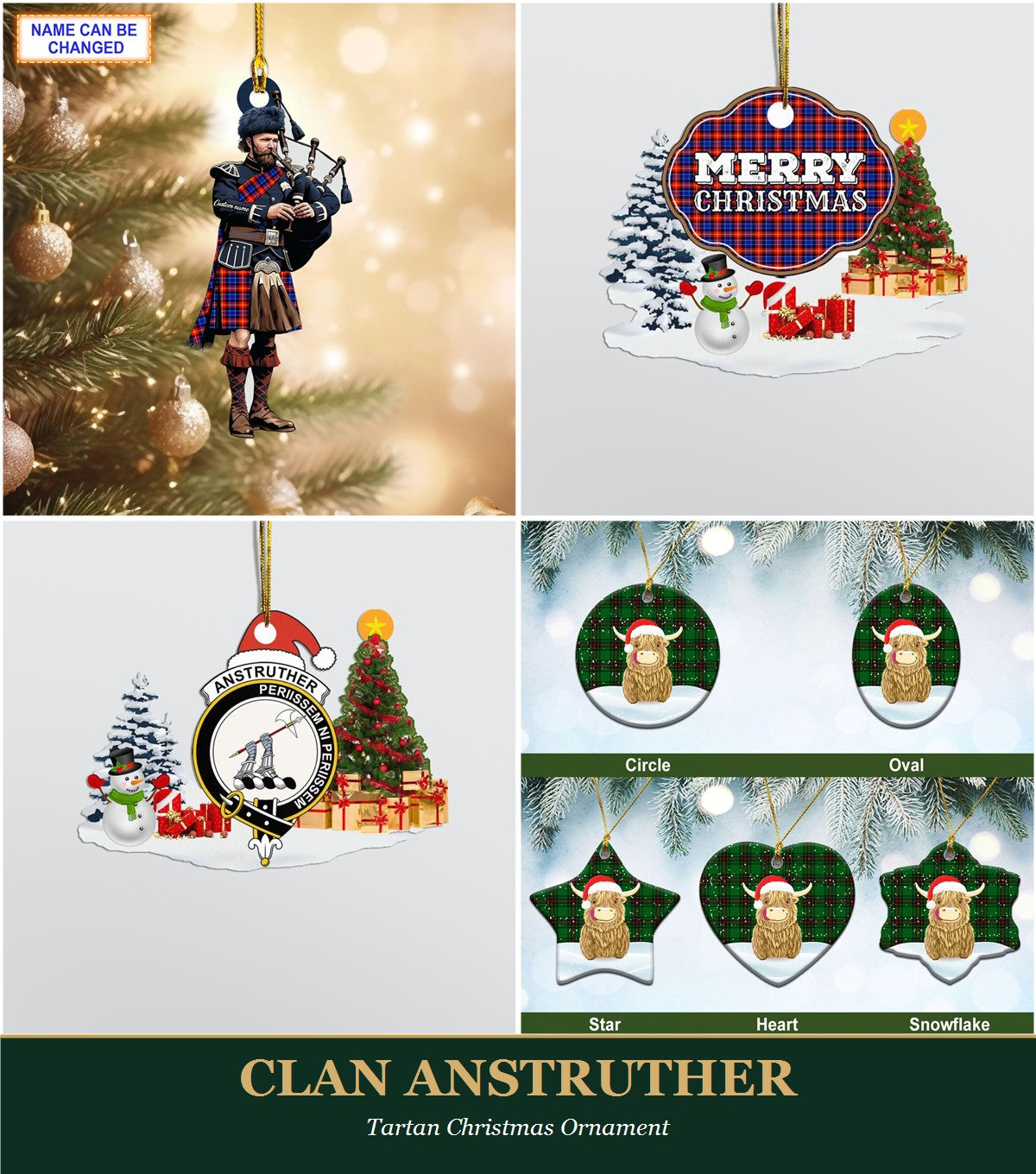 Clan Anstruther Tartan Christmas Ornament