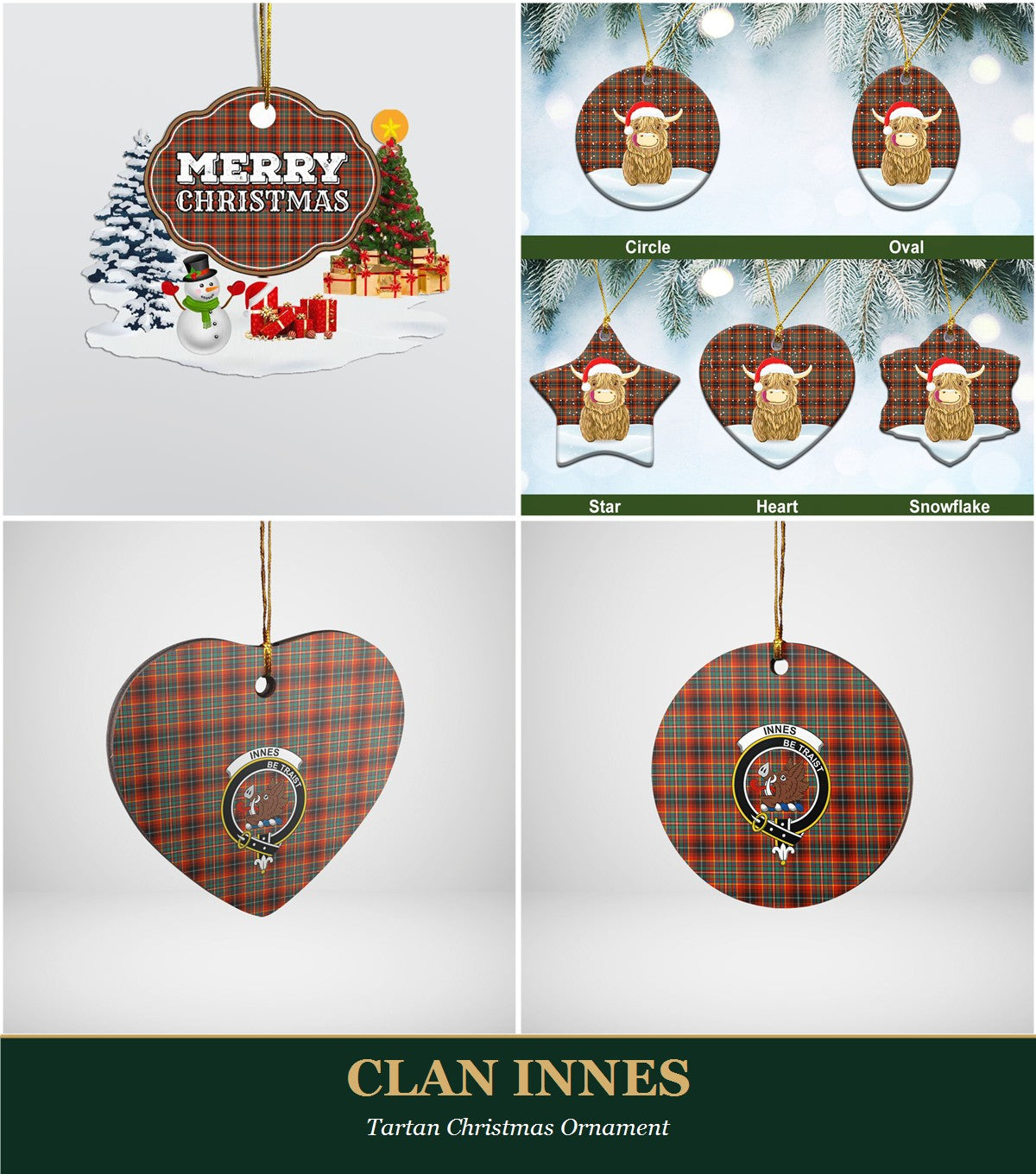 Clan Innes Tartan Christmas Ornament