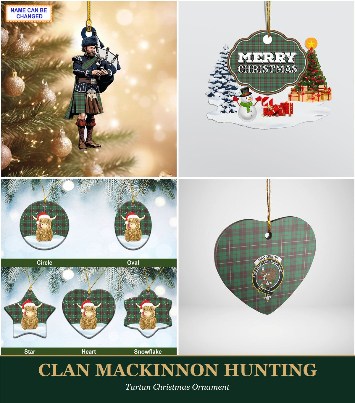 Clan MacKinnon Hunting Tartan Christmas Ornament