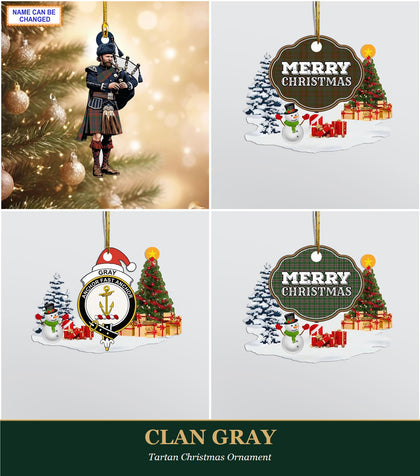 Clan Gray Tartan Christmas Ornament