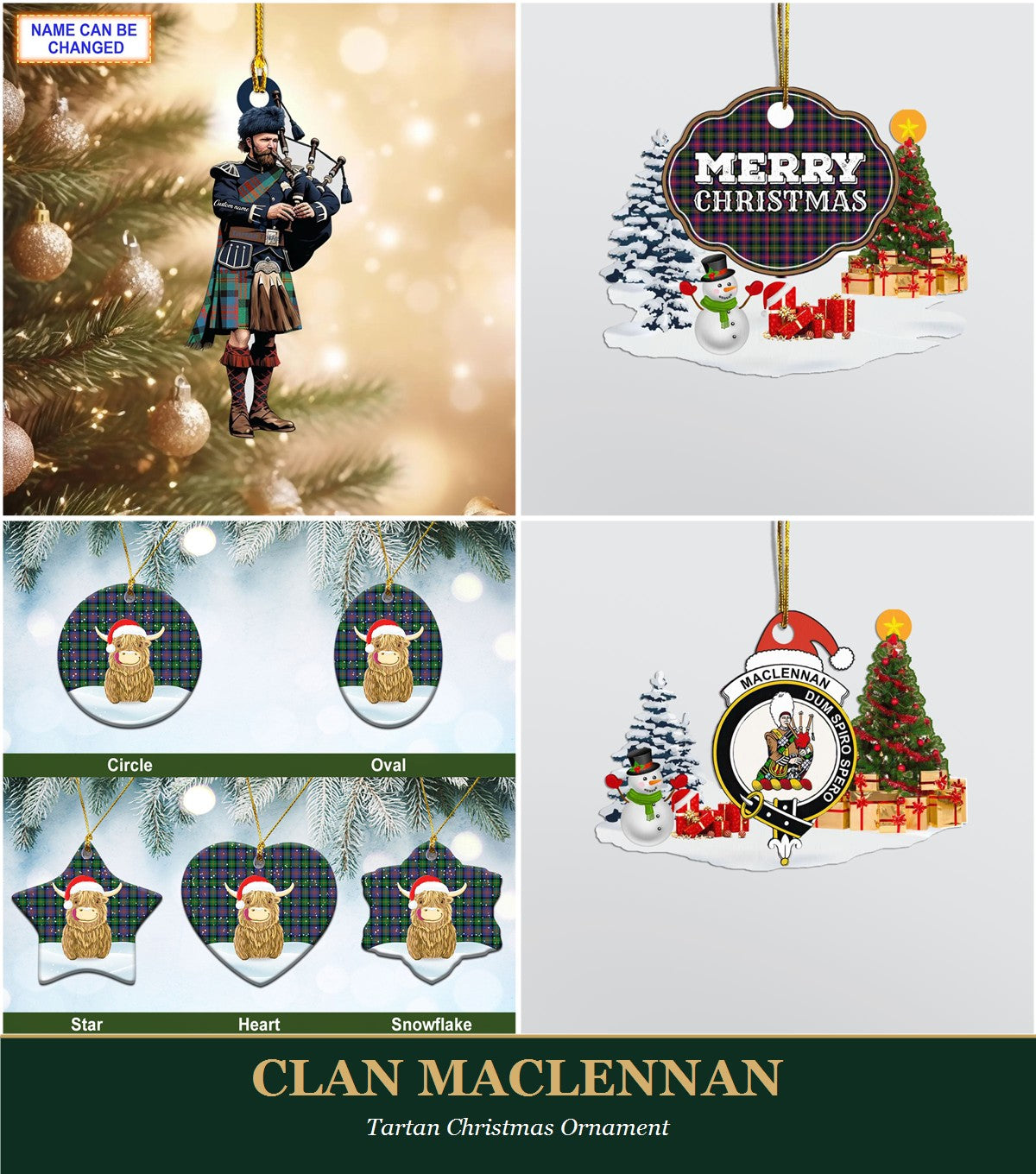 Clan MacLennan Tartan Christmas Ornament