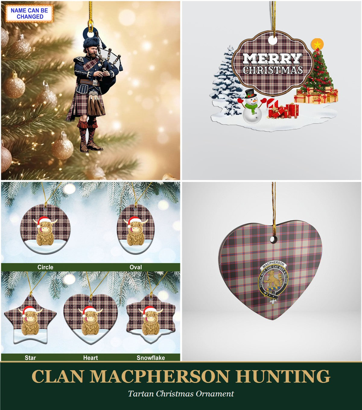 Clan MacPherson Hunting Tartan Christmas Ornament