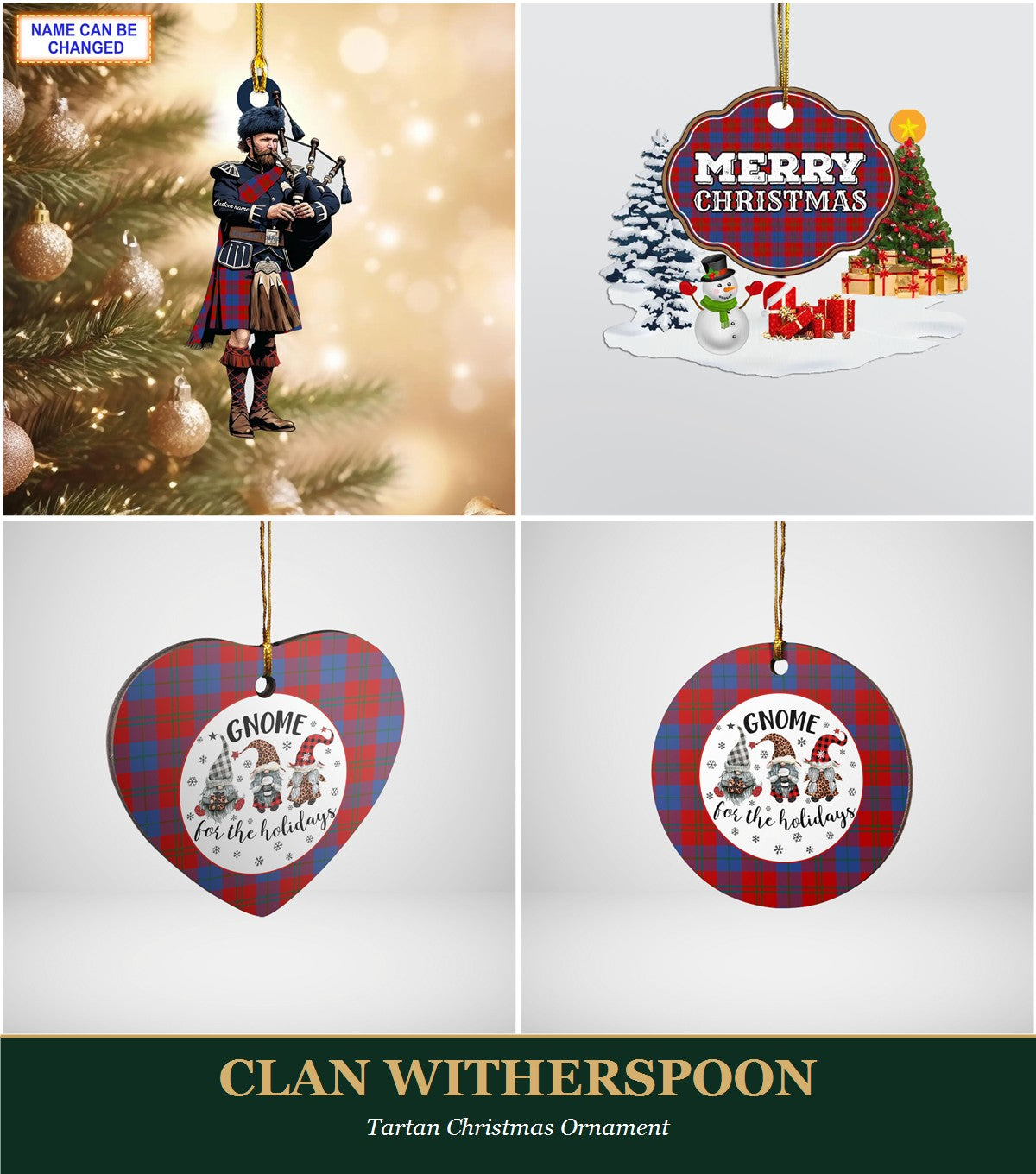 Clan Witherspoon Tartan Christmas Ornament