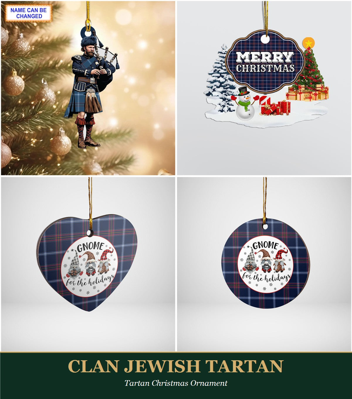 Clan Jewish Tartan Tartan Christmas Ornament