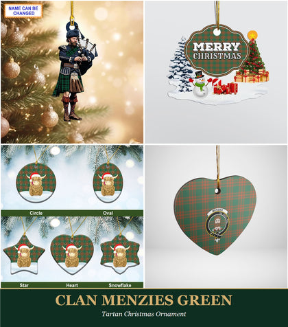 Clan Menzies Green Tartan Christmas Ornament