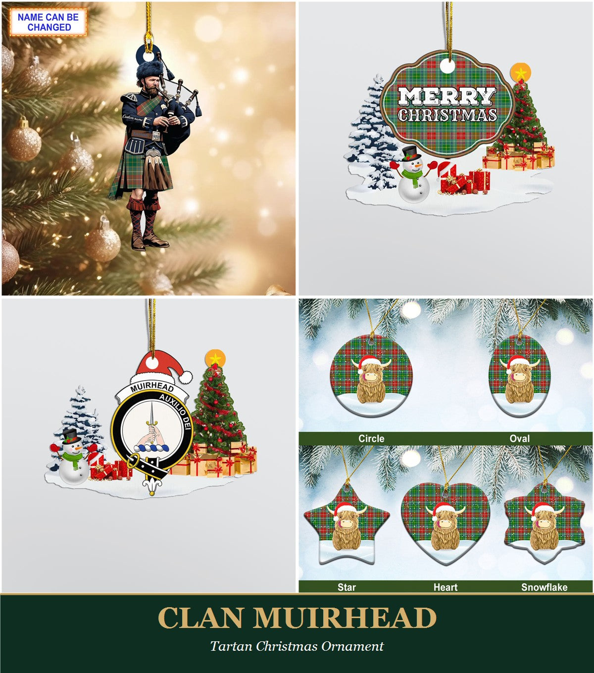 Clan Muirhead Tartan Christmas Ornament