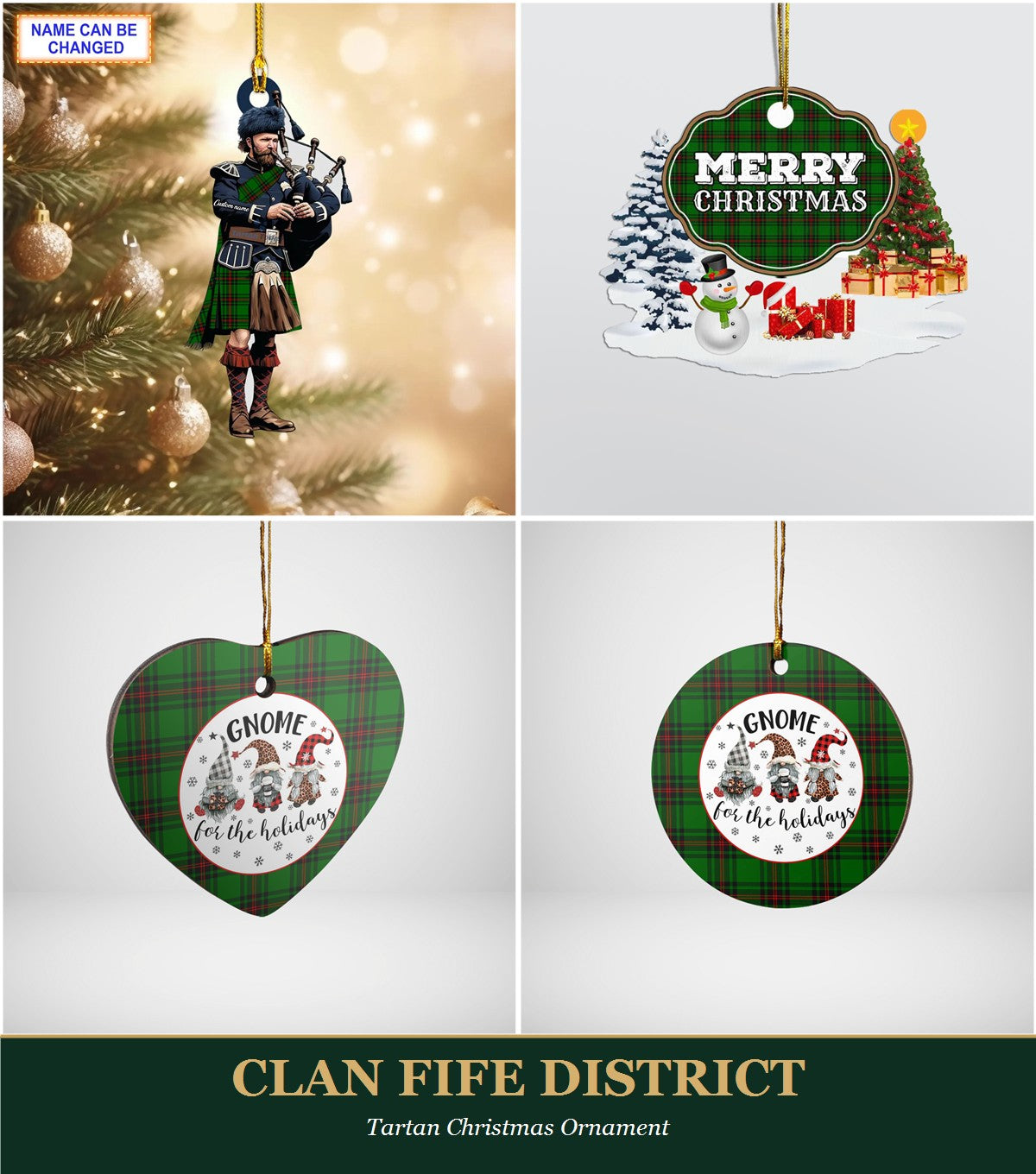 Clan Fife District Tartan Christmas Ornament