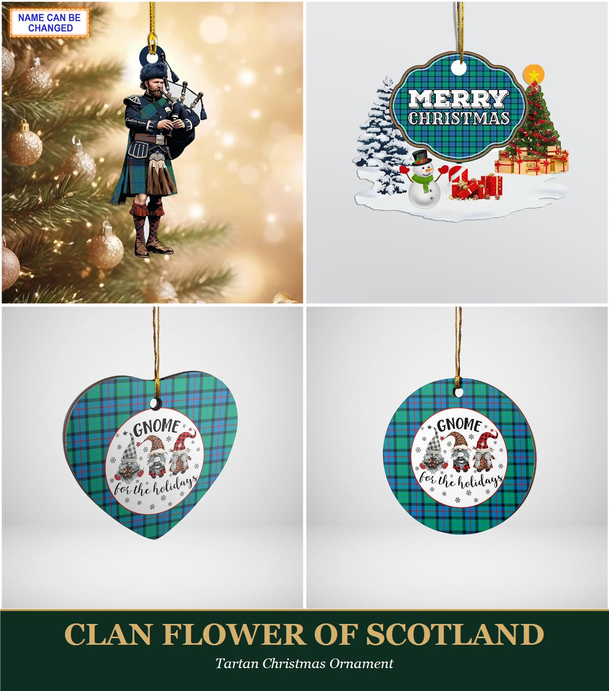 Clan Flower Of Scotland Tartan Christmas Ornament