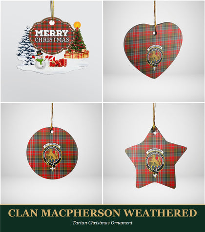 Clan MacPherson Weathered Tartan Christmas Ornament