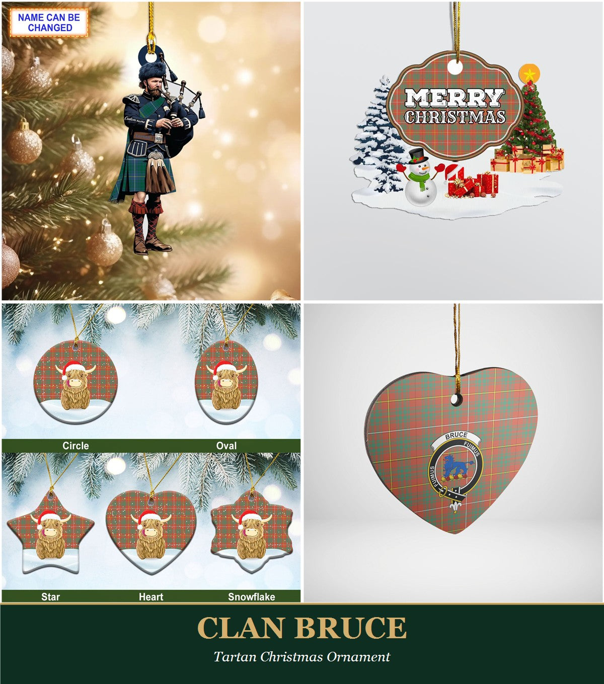 Clan Bruce Tartan Christmas Ornament