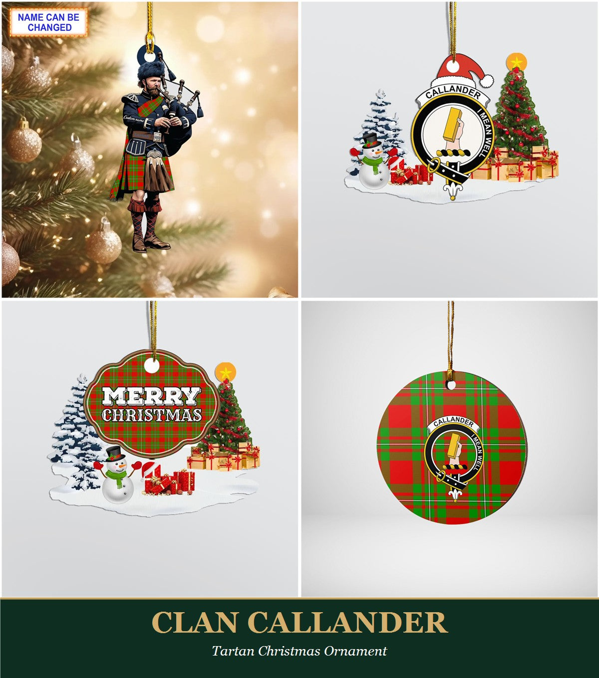Clan Callander Tartan Christmas Ornament